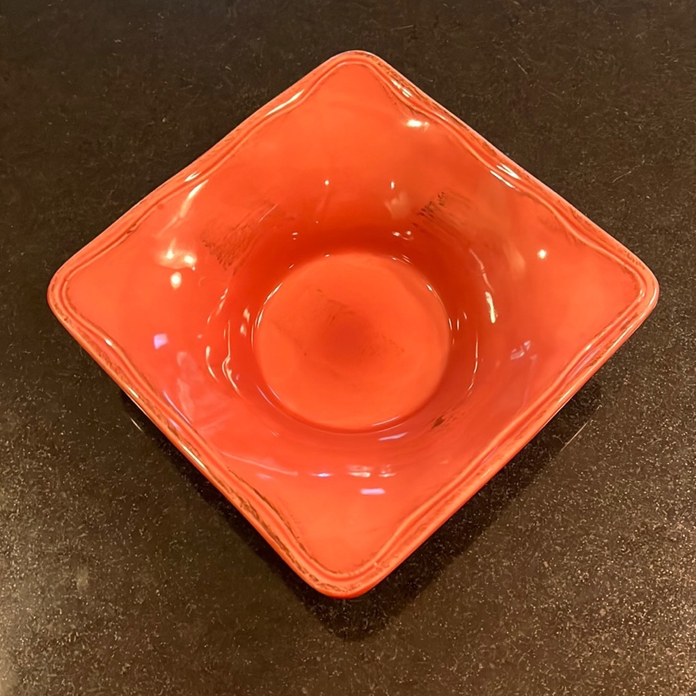 "ELITE"  Square Serving Bowl "RHAPSODY - Salmon"  by Gibson